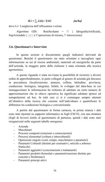 indicatori agro-ambientali per l'agricoltura biologica - Inea