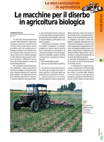 Le macchine per il diserbo in agricoltura biologica - Crpv