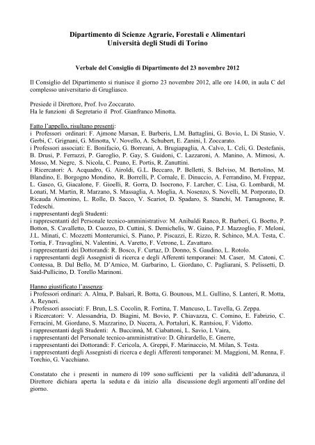 Consiglio di Dipartimento, 12 settembre 2012 ore 14, Aula B