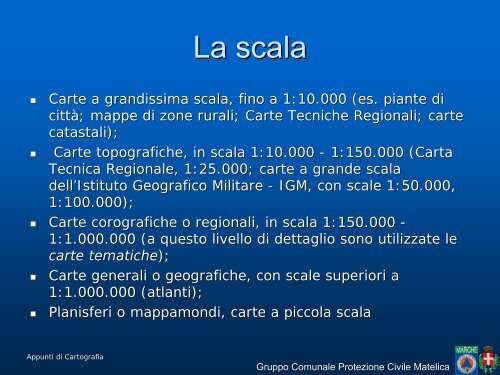 carte tematiche - Gruppo Comunale Protezione civile Matelica