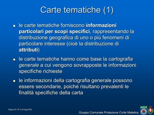 carte tematiche - Gruppo Comunale Protezione civile Matelica