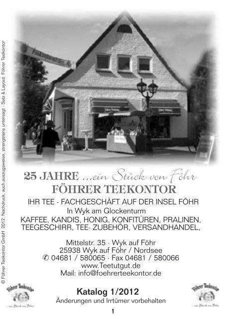 Teeliste 1-2012 25.04..indd - Föhrer Teekontor