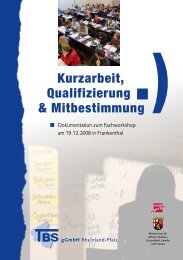 Kurzarbeit, Qualifizierung & Mitbestimmung - TBS Rheinland-Pfalz