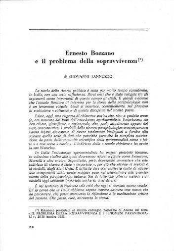 e il problema della sopravvivenza (*) - giovanni iannuzzo