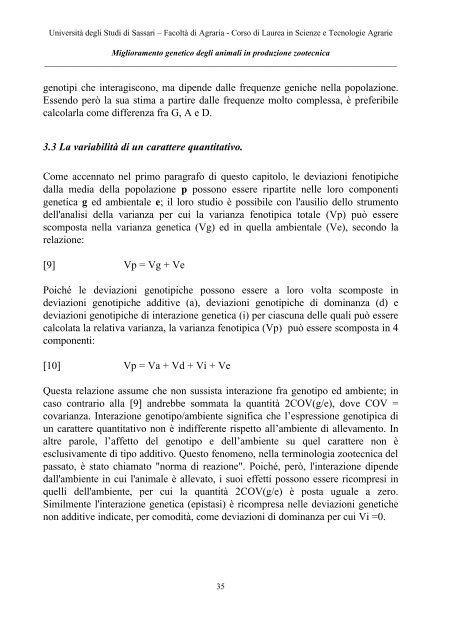 Appunti delle lezioni di MIGLIORAMENTO GENETICO DEGLI ...