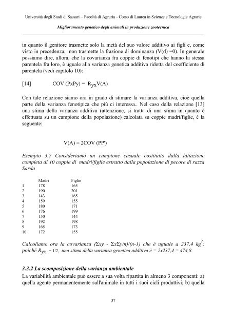 Appunti delle lezioni di MIGLIORAMENTO GENETICO DEGLI ...