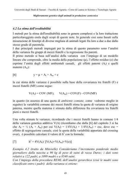 Appunti delle lezioni di MIGLIORAMENTO GENETICO DEGLI ...