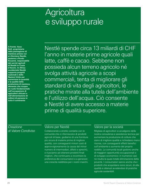 Nestlé Report Creazione di Valore Condiviso