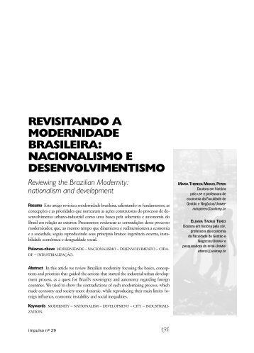 revisitando a modernidade brasileira: nacionalismo e ... - Unimep