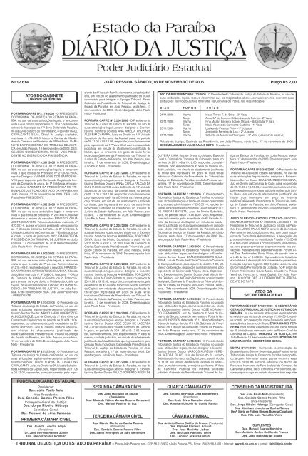 DIÁRIO DA JUSTIÇA • Sábado, 18 de novembro de 2006