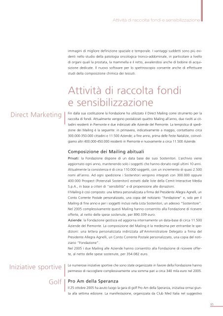 rapporto sulle attività - FPRC - Fondazione Piemontese per la ...