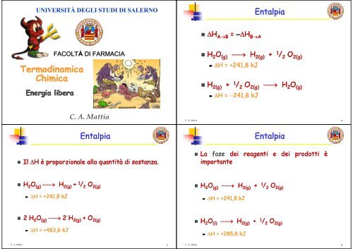 Energia libera - Università degli Studi di Salerno