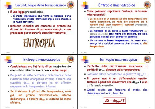 Energia libera - Università degli Studi di Salerno