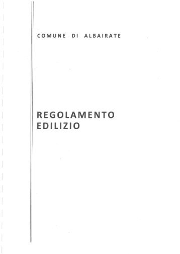 REGOLAMENTO EDILIZIO - Comune di Albairate