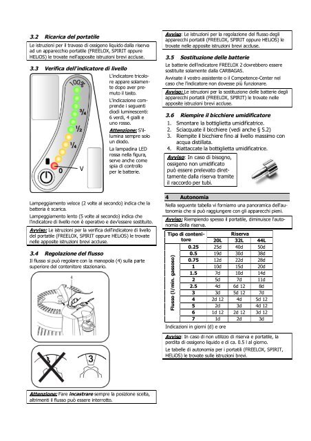 Utilizzo degli apparecchi FREELOX - Carbagas AG