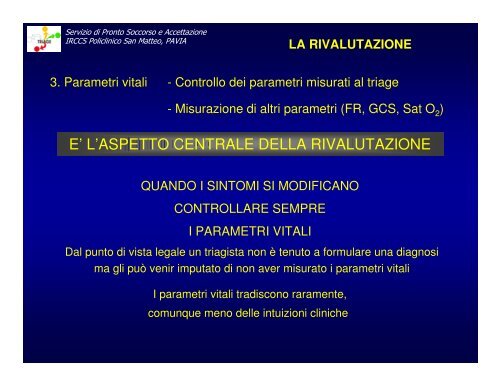 la rivalutazione del paziente in attesa - PSA Fondazione IRCCS ...