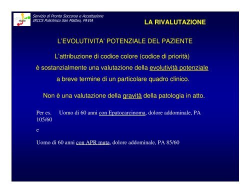 la rivalutazione del paziente in attesa - PSA Fondazione IRCCS ...