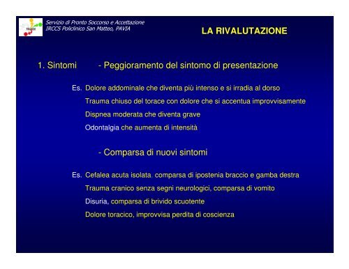 la rivalutazione del paziente in attesa - PSA Fondazione IRCCS ...