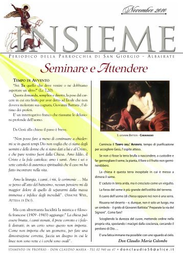 Seminare e Attendere - Parrocchia di Albairate