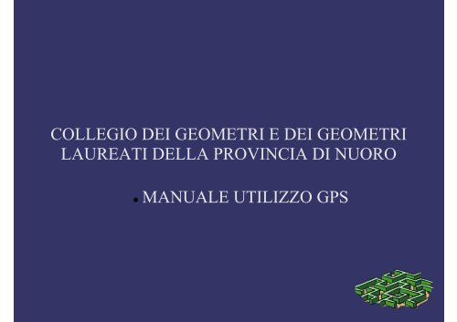 manuale utilizzo GPS gr3 Topcon - collegio geometri nuoro