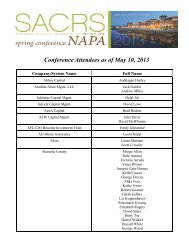Conference Attendees as of May 10, 2013 - sacrs