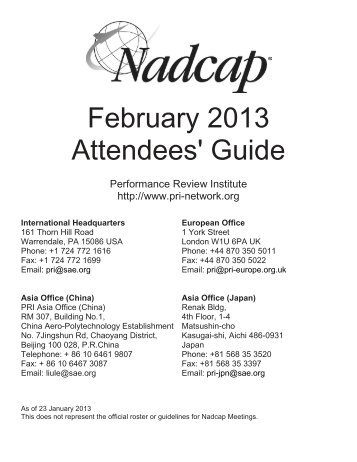 February 2013 Attendees' Guide - Pri-network.org