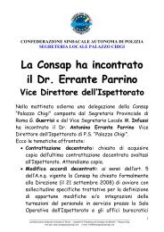 Incontro con il Vice Direttore Ispettorato - Consap Palazzo Chigi