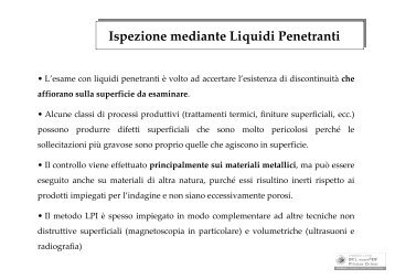 Ispezione mediante Liquidi Penetranti - Dimeca