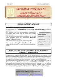 INFORMATIONSBLATT - Windhaag bei Freistadt