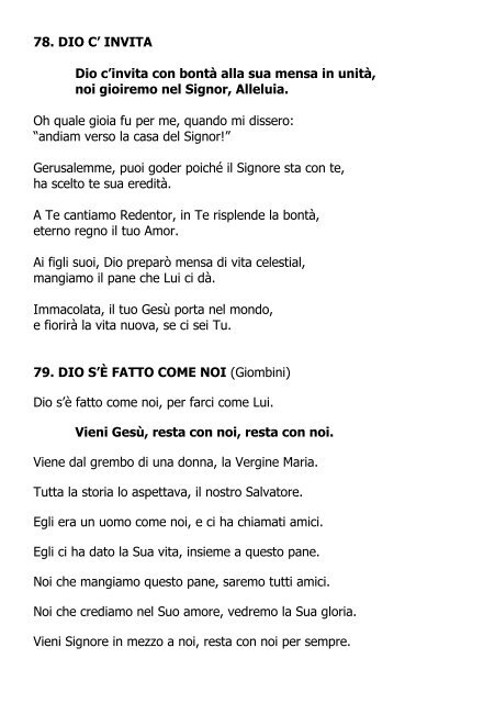 Libretto dei canti - Parrocchia S. Maria Assunta MURELLE