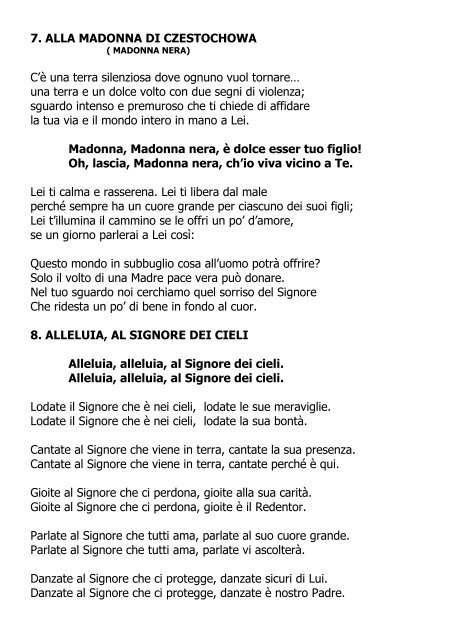 Libretto dei canti - Parrocchia S. Maria Assunta MURELLE