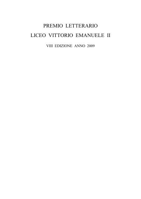 PREMIO LETTERARIO LICEO VITTORIO EMANUELE II