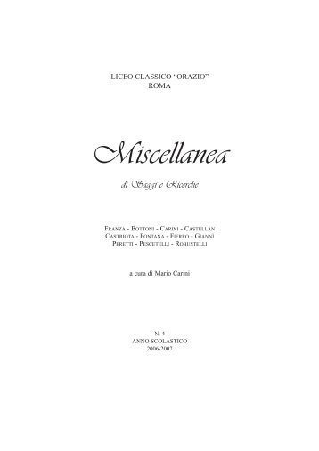 MISCELLANEA 2006 2007.pdf - Liceo Ginnasio Statale Orazio di ...