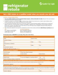 Refrigerator Rebate Form - City of Seattle