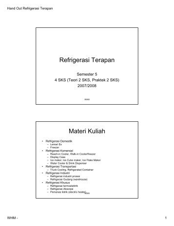 Refrigerasi Terapan Materi Kuliah - Reocities