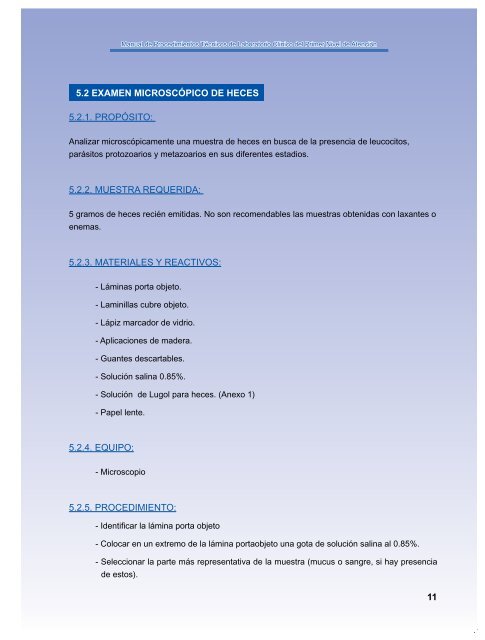 Manual de Procedimientos Técnicos de Laboratorio Clínico del