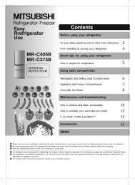 MR-C375B/MR-C375B Refrigerator User Manual - Mitsubishi ...