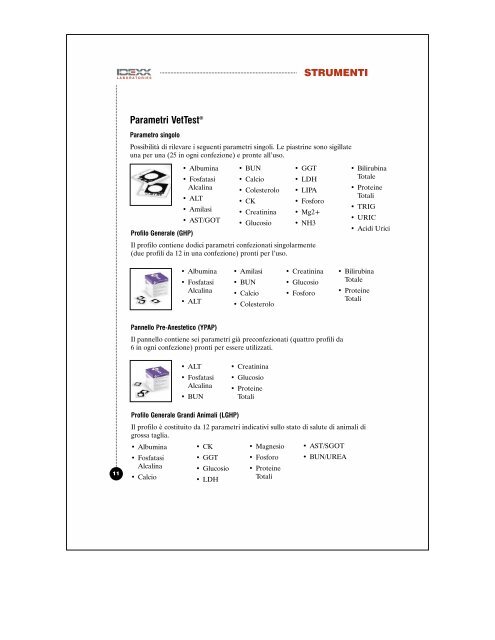 Il nostro vasto catalogo di prodotti - IDEXX Laboratories