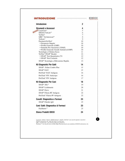 Il nostro vasto catalogo di prodotti - IDEXX Laboratories