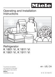 Operating and Installation Instructions Refrigerator K 1801 Vi ... - Miele