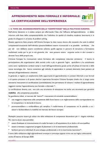 apprendimento non formale e informale - FLC CGIL Lombardia