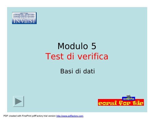 Test Modulo 5 con risposte in PDF - Maecla