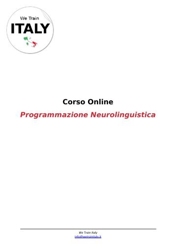 Per scaricare il programma dettagliato del Corso ... - We Train Italy