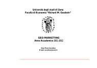 GeoMarketing - Università degli Studi di Siena