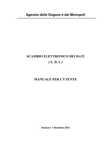 Manuale utente - Servizio Telematico Doganale - Home page ...