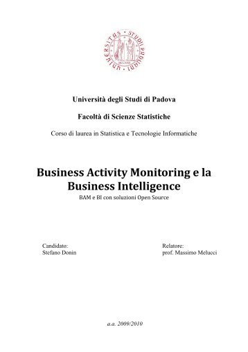 Business Activity Monitoring e la Business Intelligence - SpagoWorld