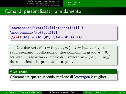 Il favoloso mondo di LaTeX - DEI - Dipartimento di Ingegneria dell ...