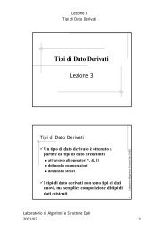 tipi derivati - Dipartimento di Informatica ed Applicazioni