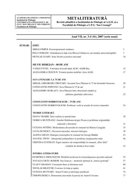2007, nr. 2-4 - Prima pagină
