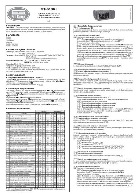 Manual do produto - Full Gauge Controls